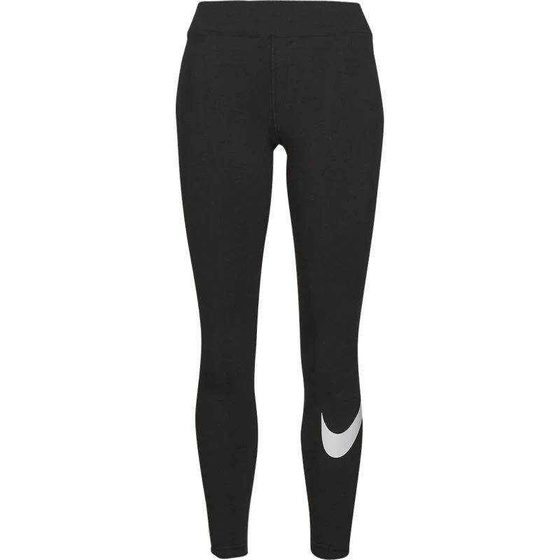 Nike Sportswear Essential Legging Femme Mi-Haute Swoosh Noir/Blanc
