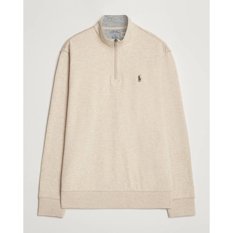 Polo Ralph Lauren Pull Zippé en Coton Mélange Gris