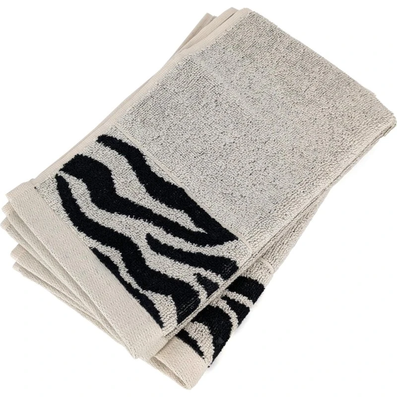 ZEBRA Lot de 2 serviettes invité 100% coton 33x50cm beige