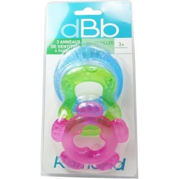 dBd Remond 3 anneaux de dentition à rafraîchir bleu vert rose