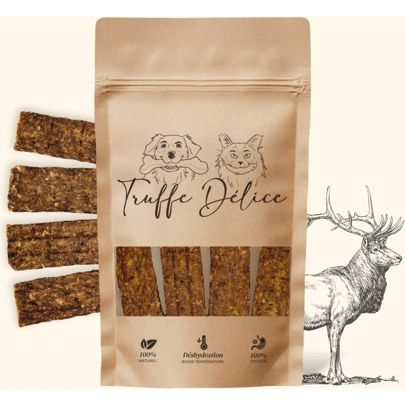 Lamelles de Cerf 100g - Friandise Naturelle pour Chien