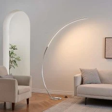 Thalia Lampadaire LED courbé chromé 184 cm