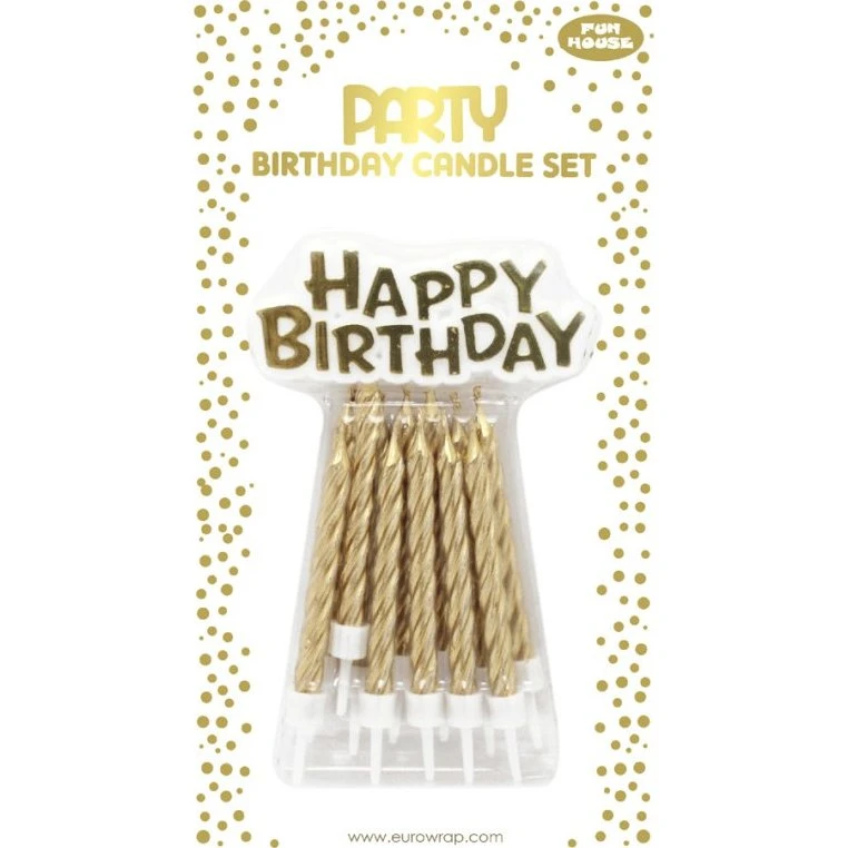 Clairfontaine Bougies d'Anniversaire Happy Birthday Or 75 mm