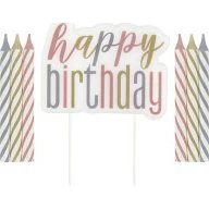 Bougies Anniversaire Happy Birthday Pastel 12+1