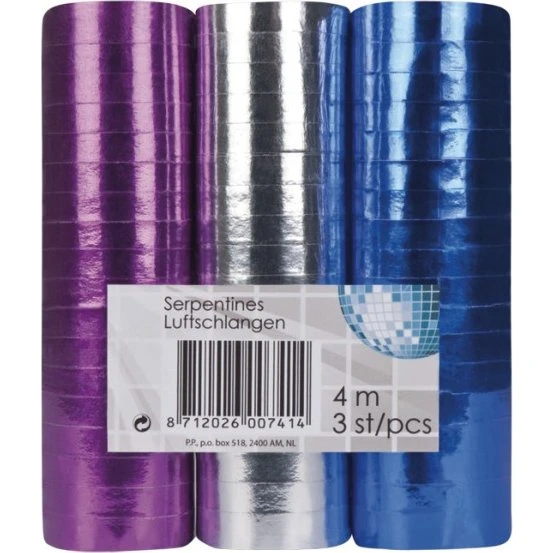 Disco Fever - 3 Rouleaux Serpentins Métalliques