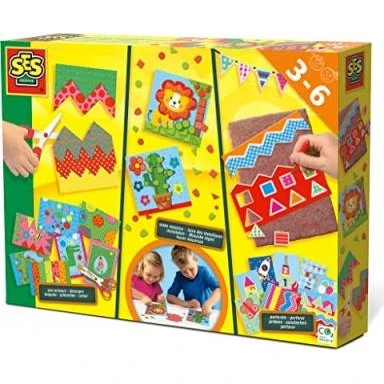 SES Creative - Kit Créatif Découpe, Mosaïque & Perforation 3-5 ans