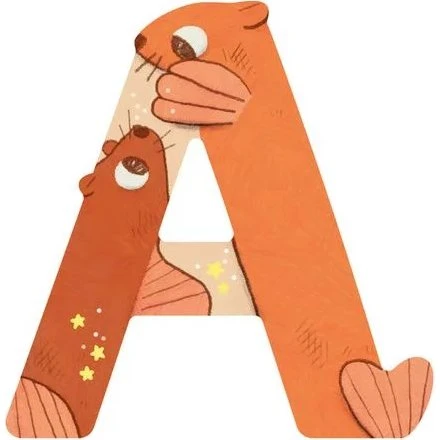 Moulin Roty - Lettre A en bois orange