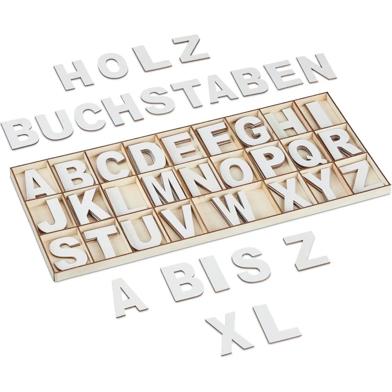 Lettres en bois Alphabet 104 pièces