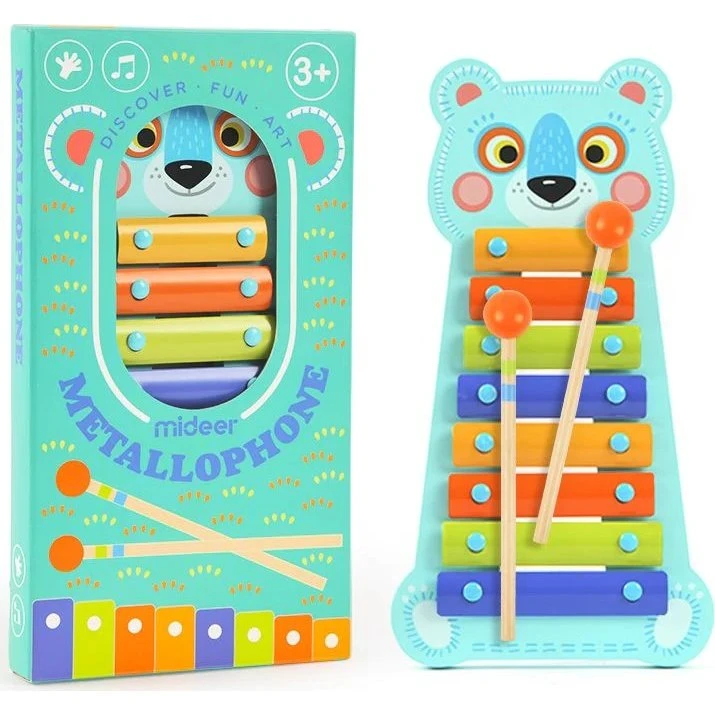Mideer Métallophone ourson - Xylophone métallique 8 touches