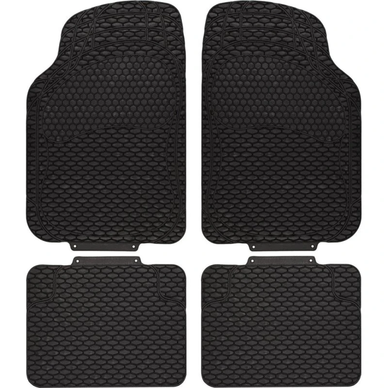 Dakar Tapis de voiture universel 4 pièces PVC noir