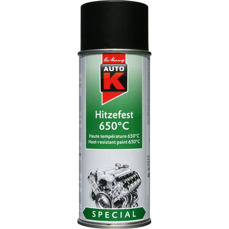 BELTON AUTO-K Peinture Aérosol Haute Température 650°C Noir Mat 400ml