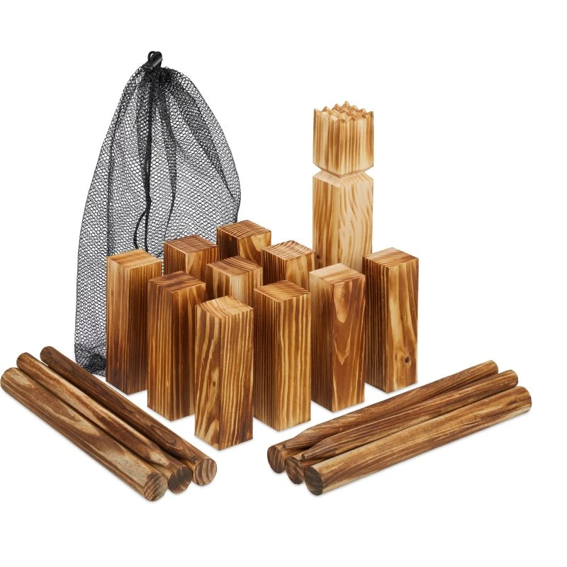 Kubb en bois avec sac de transport