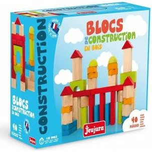 Jeujura Blocs de Construction 40 pièces en bois