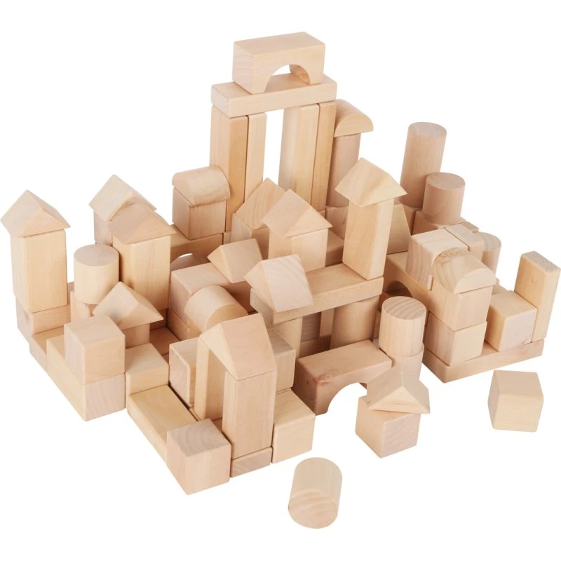 Naturel 100 pcs Blocs de construction en bois