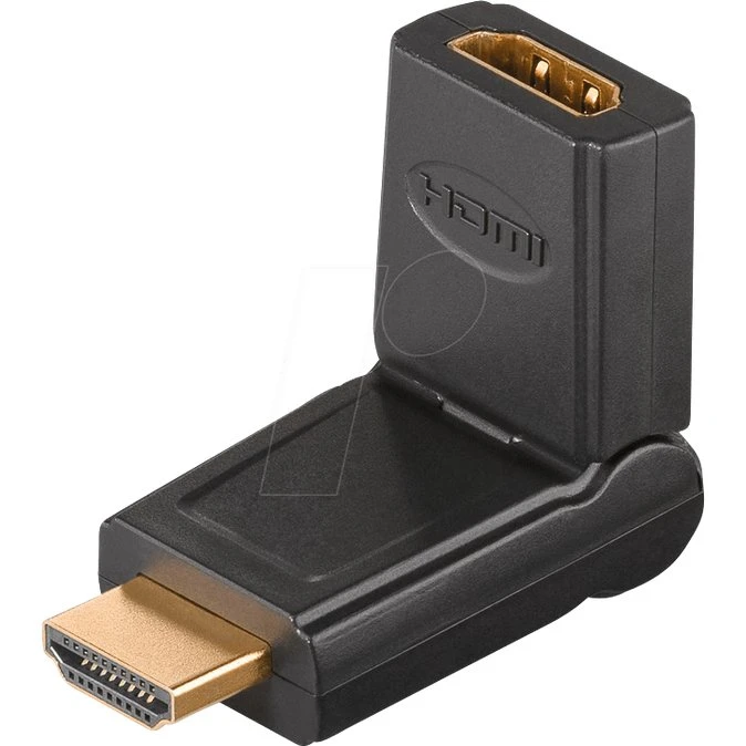 Adaptateur HDMI 180° Mâle/Femelle Plaqué Or