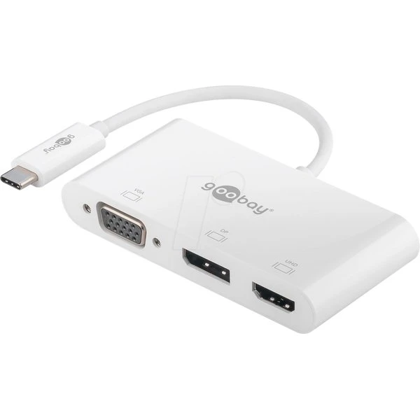 Goobay Adaptateur USB-C vers HDMI+DP+VGA 4K