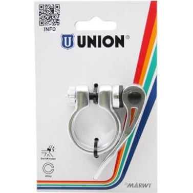 Union Collier de selle serrage rapide 31,8 mm argent