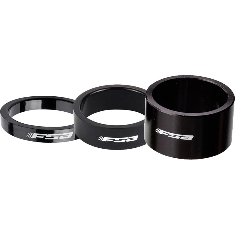 FSA Entretoise Aluminium 1-1/8" Anodisée Noire