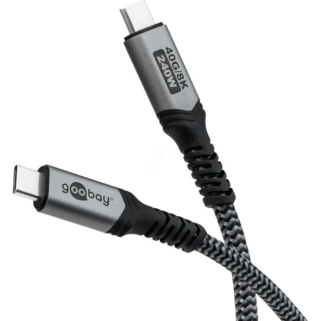 Goobay Câble USB4 Type C 1,8 m 240 W 40 Gb/s