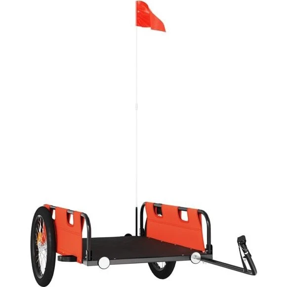 vidaXL Remorque de vélo orange tissu oxford fer