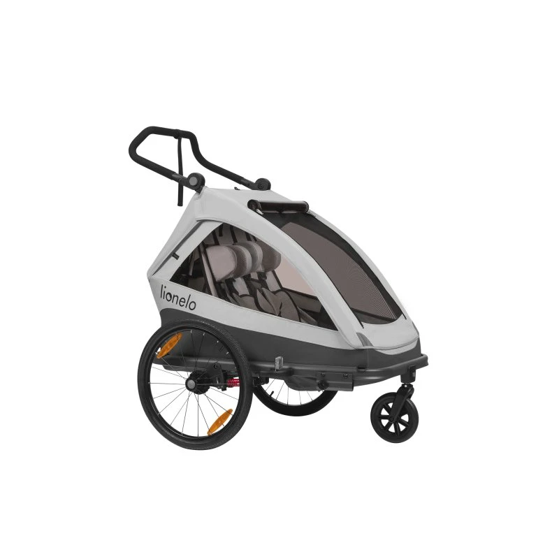Lionelo Cama Grey Graphite – Remorque vélo poussette 2 enfants