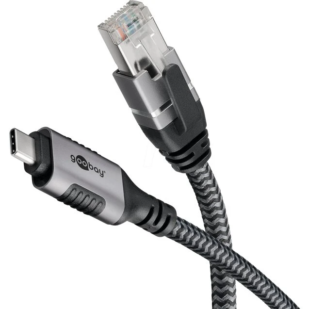 Goobay 70698 Câble USB-C vers RJ45 CAT 6 2m Noir