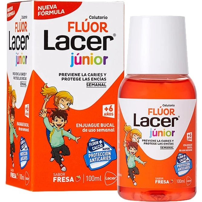 Lacer Bain de Bouche Fluoré Fraise 0,2% 100 ml
