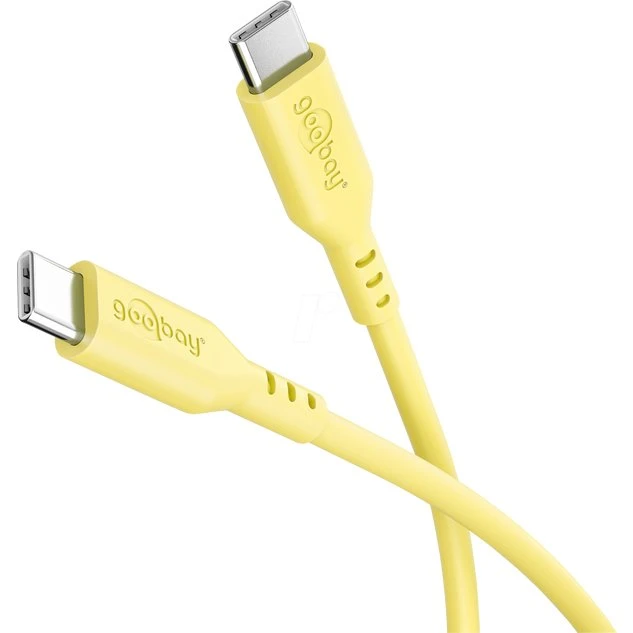 Goobay Câble USB-C Silicone 1,5m Jaune 60W