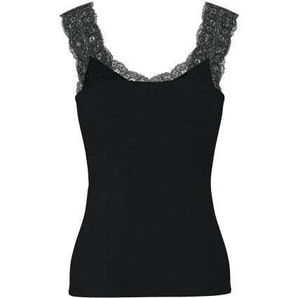 PCBARBERA Débardeur noir moulant en viscose ECOVERO™