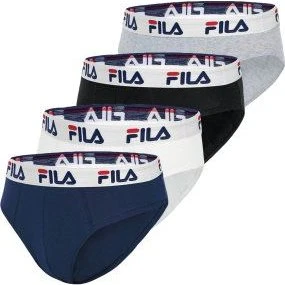 Fila - Lot de 4 Slips Homme Coton Gris Uni