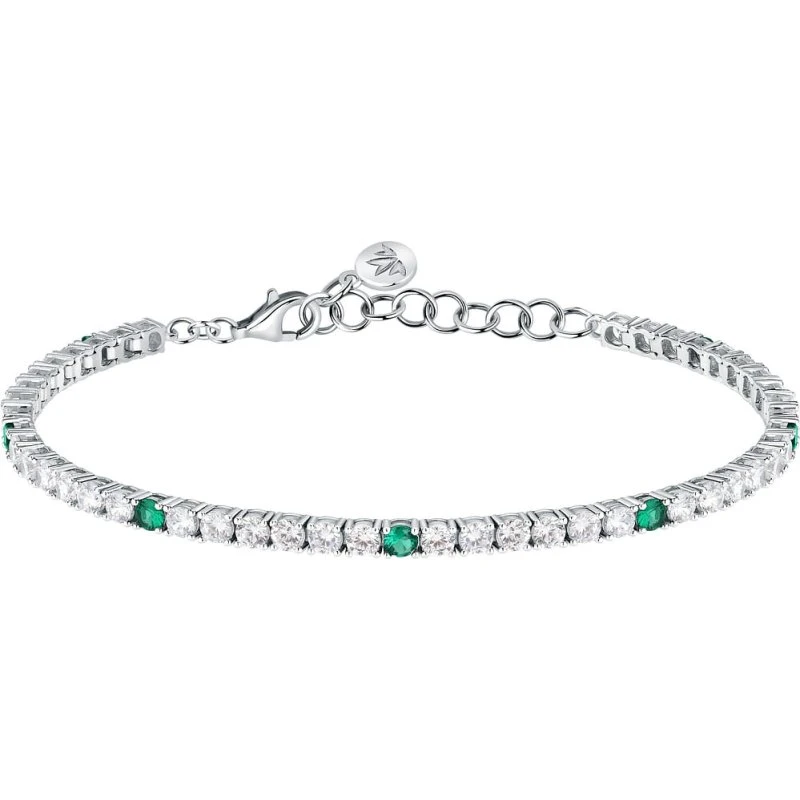 Morellato TESORI Bracelet Tennis Argent 925 Zircons Blanc Vert