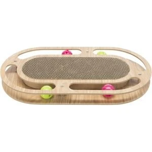 TRIXIE Griffoir bois avec jouets - Brun - 46x25cm