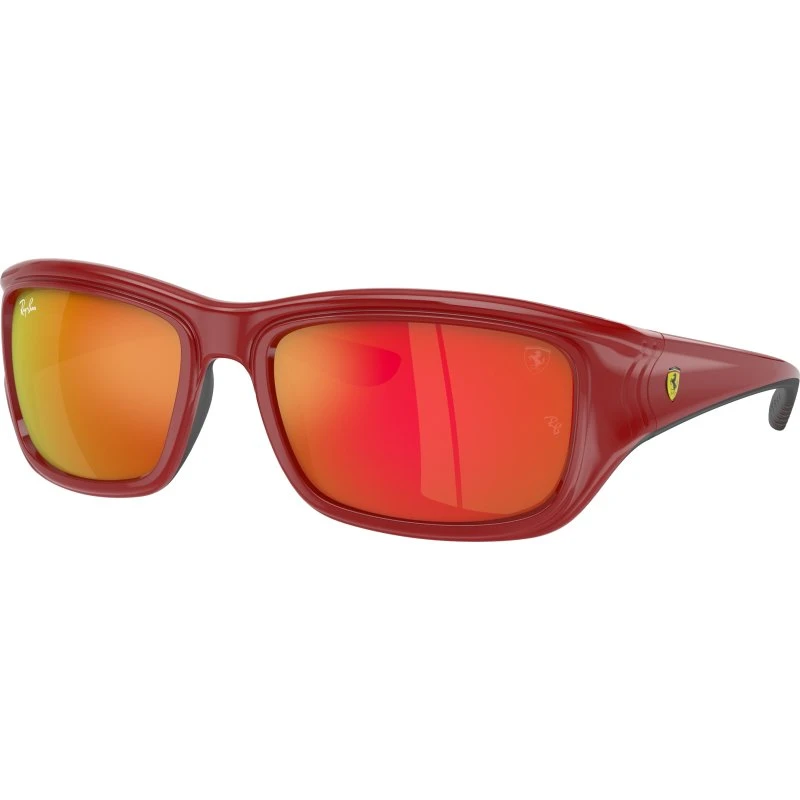Ray-Ban RB4405M F6236Q Lunettes de Soleil Carré Homme Rouge sur Noir