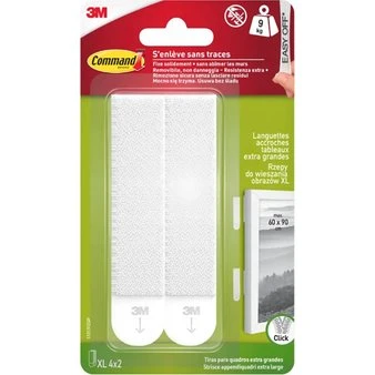 3M Command XL Accroche Tableau Blanc 9 kg x8