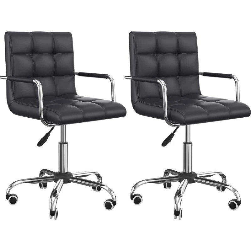 HOMCOM Chaise de bureau manager pivotante noir
