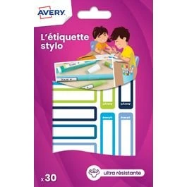 Avery Étiquettes Stylos 50x10 mm Bleu/Vert 30 pcs