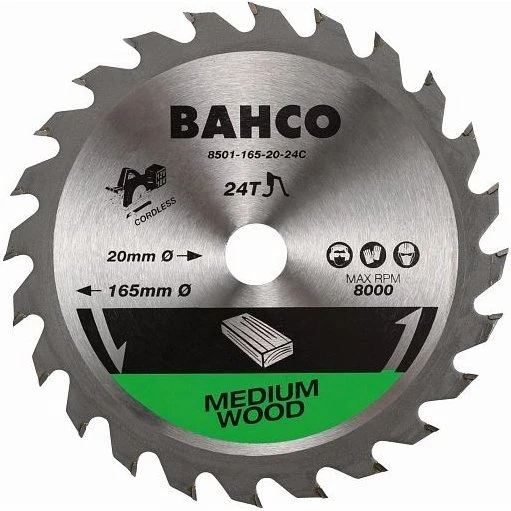 Bahco Lame de scie circulaire 190 mm 24 dents 30 mm ID