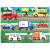 Melissa & Doug - Puzzle en bois à boutons 8 pièces Véhicules
