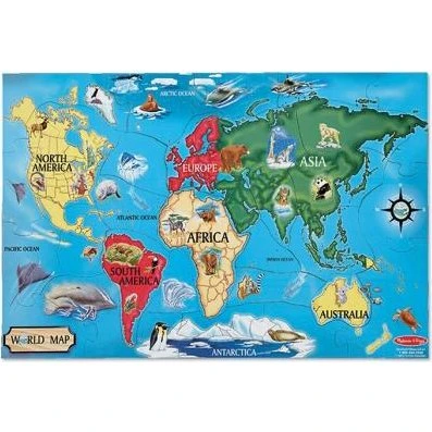Puzzle De Sol Carte Du Monde - Jouet Pédagogique