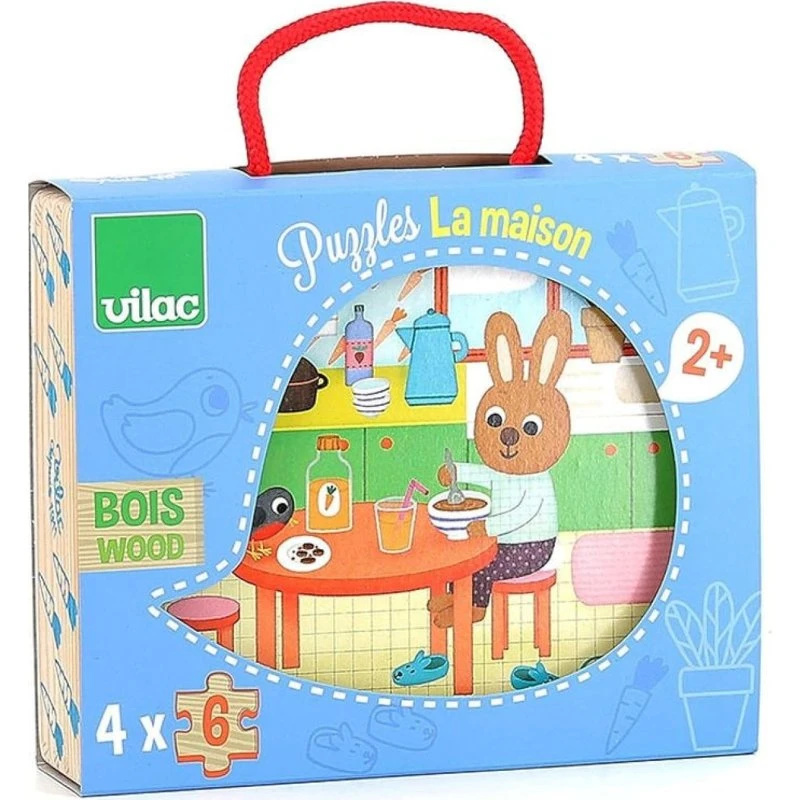 Vilac - Puzzle 4 x 6 pièces : La maison