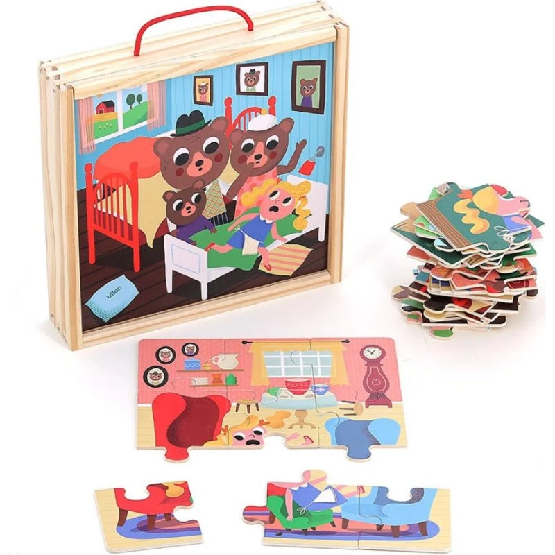 Vila 4 puzzles Boucle d'Or en bois 9 pièces