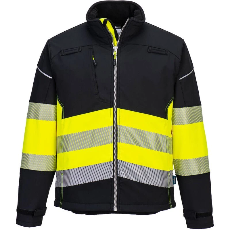 PW3 Softshell Haute Visibilité Noir/Jaune S