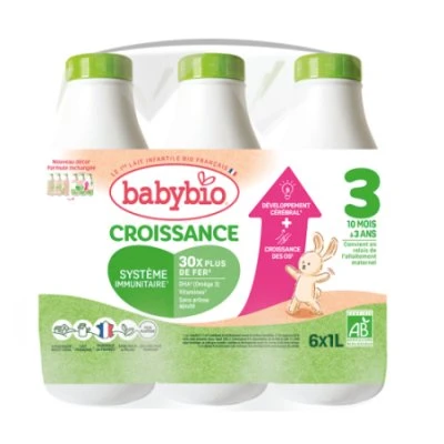 Babybio Lait Croissance 3 dès 10 mois 6x1L