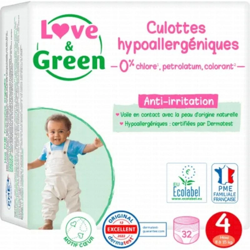Love & Green Culottes Hypoallergéniques Taille 5 (18 unités)
