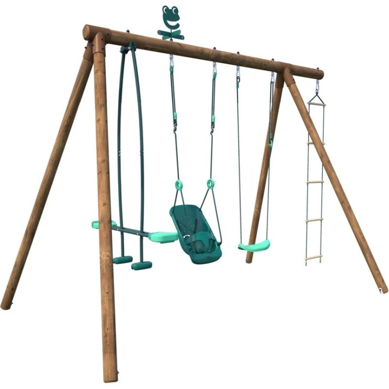 Soulet Portique Bois 3,18 m avec Siège Bébé, Échelle et Vis-à-Vis