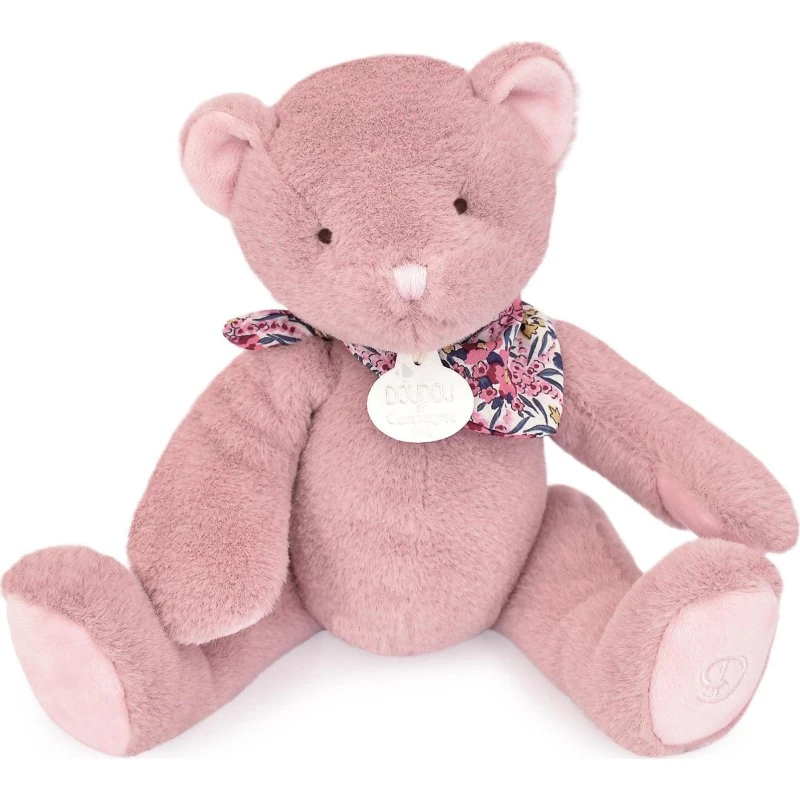 L'OURS DOUDOU Ours 25 cm rose