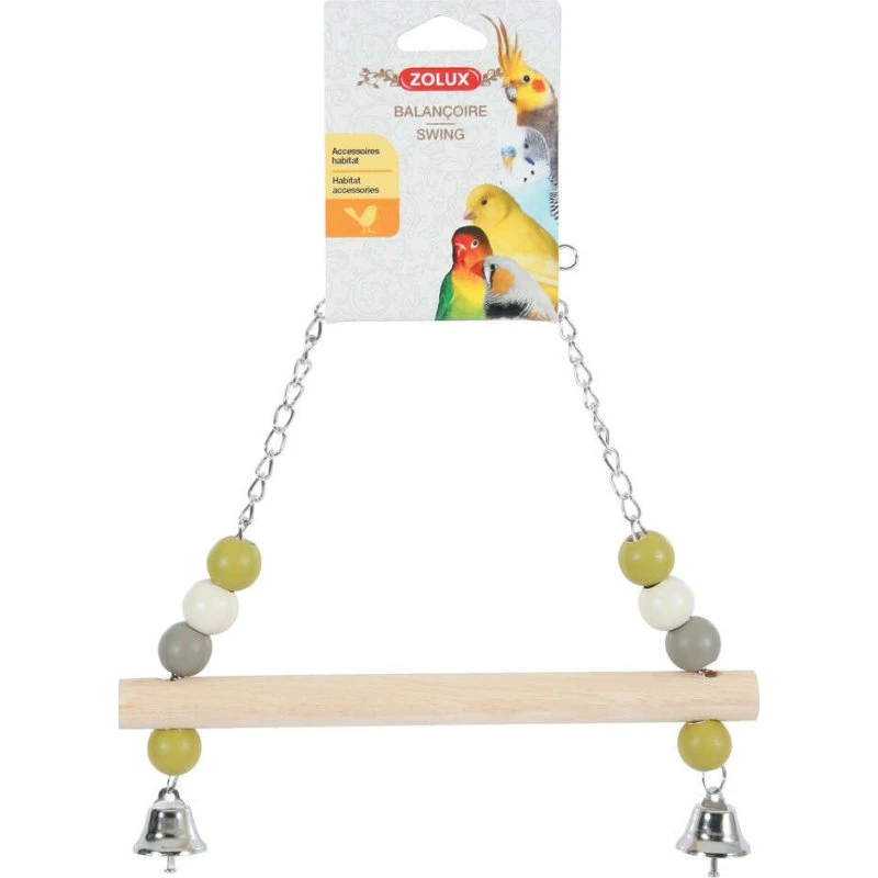 Zolux Balançoire Bois Chaine Métal pour Oiseau