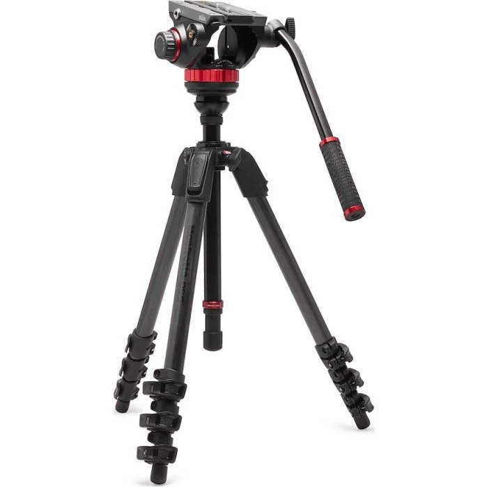 Manfrotto Rotule Vidéo Fluide 502 + Trepied Carbone 055