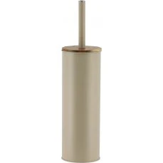 Brosse WC Métal Beige Couvercle Acacia