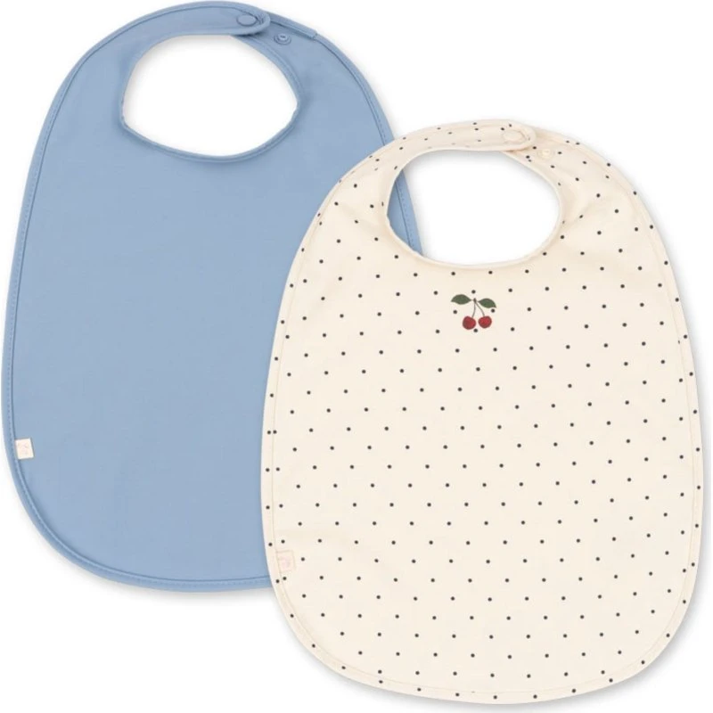 Konges Sløjd Navy Dot/Rain Washed 2-Pack Bavoir